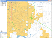 Broken Arrow  Wall Map Basic Style